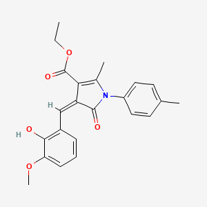 molecular formula C23H23NO5 B4723653 ethyl 4-(2-hydroxy-3-methoxybenzylidene)-2-methyl-1-(4-methylphenyl)-5-oxo-4,5-dihydro-1H-pyrrole-3-carboxylate CAS No. 6134-91-4