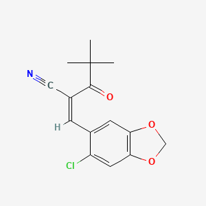 3-(6-chloro-1,3-benzodioxol-5-yl)-2-(2,2-dimethylpropanoyl)acrylonitrile