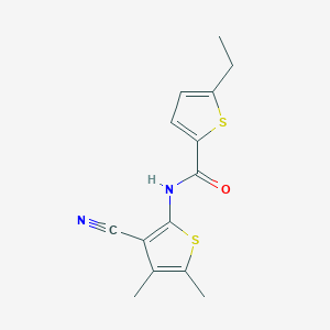 molecular formula C14H14N2OS2 B4723684 N-(3-cyano-4,5-dimethyl-2-thienyl)-5-ethyl-2-thiophenecarboxamide 