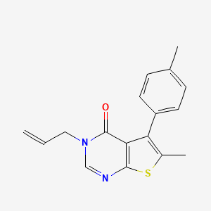 molecular formula C17H16N2OS B4723693 3-allyl-6-methyl-5-(4-methylphenyl)thieno[2,3-d]pyrimidin-4(3H)-one 