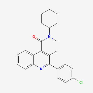 molecular formula C24H25ClN2O B4723694 2-(4-chlorophenyl)-N-cyclohexyl-N,3-dimethyl-4-quinolinecarboxamide 