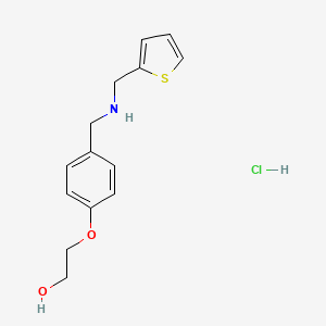 molecular formula C14H18ClNO2S B4723704 2-(4-{[(2-thienylmethyl)amino]methyl}phenoxy)ethanol hydrochloride 