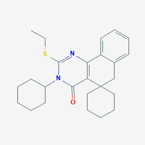 molecular formula C25H32N2OS B4723717 3-cyclohexyl-2-(ethylthio)-3H-spiro[benzo[h]quinazoline-5,1'-cyclohexan]-4(6H)-one 