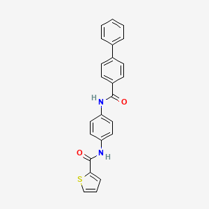 molecular formula C24H18N2O2S B4723722 N-{4-[(4-biphenylylcarbonyl)amino]phenyl}-2-thiophenecarboxamide 