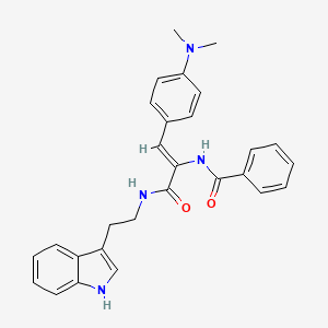 molecular formula C28H28N4O2 B4723745 N-[2-[4-(dimethylamino)phenyl]-1-({[2-(1H-indol-3-yl)ethyl]amino}carbonyl)vinyl]benzamide 
