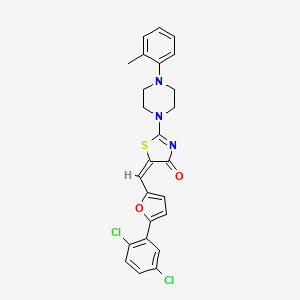 molecular formula C25H21Cl2N3O2S B4723755 5-{[5-(2,5-dichlorophenyl)-2-furyl]methylene}-2-[4-(2-methylphenyl)-1-piperazinyl]-1,3-thiazol-4(5H)-one 