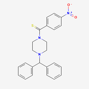 molecular formula C24H23N3O2S B4723758 1-(diphenylmethyl)-4-[(4-nitrophenyl)carbonothioyl]piperazine 