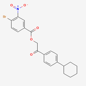 molecular formula C21H20BrNO5 B4723784 2-(4-cyclohexylphenyl)-2-oxoethyl 4-bromo-3-nitrobenzoate 