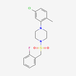 molecular formula C18H20ClFN2O2S B4723800 1-(5-chloro-2-methylphenyl)-4-[(2-fluorobenzyl)sulfonyl]piperazine 