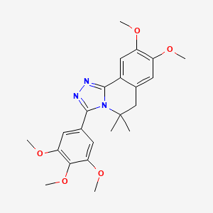 molecular formula C23H27N3O5 B4723806 8,9-dimethoxy-5,5-dimethyl-3-(3,4,5-trimethoxyphenyl)-5,6-dihydro[1,2,4]triazolo[3,4-a]isoquinoline 