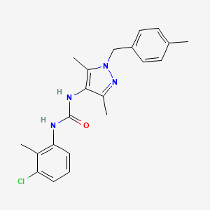 molecular formula C21H23ClN4O B4723829 N-(3-chloro-2-methylphenyl)-N'-[3,5-dimethyl-1-(4-methylbenzyl)-1H-pyrazol-4-yl]urea 