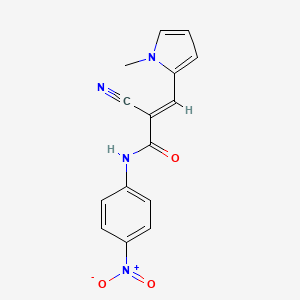 molecular formula C15H12N4O3 B4723839 2-cyano-3-(1-methyl-1H-pyrrol-2-yl)-N-(4-nitrophenyl)acrylamide 