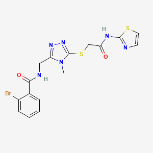 molecular formula C16H15BrN6O2S2 B4723843 2-bromo-N-[(4-methyl-5-{[2-oxo-2-(1,3-thiazol-2-ylamino)ethyl]thio}-4H-1,2,4-triazol-3-yl)methyl]benzamide 