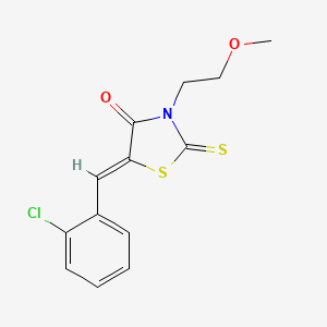 molecular formula C13H12ClNO2S2 B4723860 5-(2-chlorobenzylidene)-3-(2-methoxyethyl)-2-thioxo-1,3-thiazolidin-4-one 