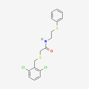 molecular formula C17H17Cl2NOS2 B4723872 2-[(2,6-dichlorobenzyl)thio]-N-[2-(phenylthio)ethyl]acetamide 