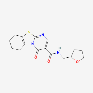 molecular formula C16H19N3O3S B4723925 4-oxo-N-(tetrahydro-2-furanylmethyl)-6,7,8,9-tetrahydro-4H-pyrimido[2,1-b][1,3]benzothiazole-3-carboxamide 
