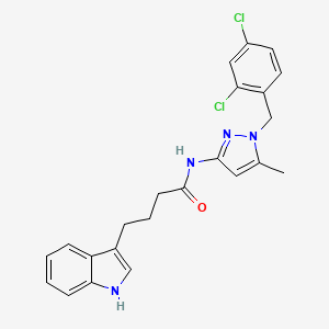 molecular formula C23H22Cl2N4O B4723926 N-[1-(2,4-dichlorobenzyl)-5-methyl-1H-pyrazol-3-yl]-4-(1H-indol-3-yl)butanamide 