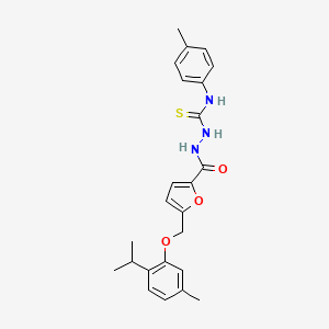 molecular formula C24H27N3O3S B4723944 2-{5-[(2-isopropyl-5-methylphenoxy)methyl]-2-furoyl}-N-(4-methylphenyl)hydrazinecarbothioamide 