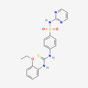 molecular formula C19H19N5O3S2 B4723972 4-({[(2-ethoxyphenyl)amino]carbonothioyl}amino)-N-2-pyrimidinylbenzenesulfonamide 