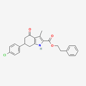 2-phenylethyl 6-(4-chlorophenyl)-3-methyl-4-oxo-4,5,6,7-tetrahydro-1H-indole-2-carboxylate