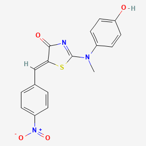 molecular formula C17H13N3O4S B4723988 2-[(4-hydroxyphenyl)(methyl)amino]-5-(4-nitrobenzylidene)-1,3-thiazol-4(5H)-one 