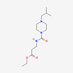 molecular formula C14H27N3O3 B4724007 ethyl N-[(4-isobutyl-1-piperazinyl)carbonyl]-beta-alaninate 