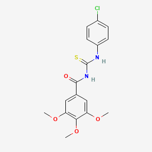 molecular formula C17H17ClN2O4S B4724032 N-{[(4-chlorophenyl)amino]carbonothioyl}-3,4,5-trimethoxybenzamide 