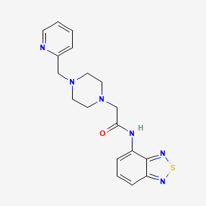 molecular formula C18H20N6OS B4724054 N-2,1,3-benzothiadiazol-4-yl-2-[4-(2-pyridinylmethyl)-1-piperazinyl]acetamide 