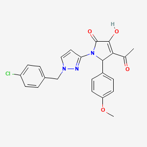 molecular formula C23H20ClN3O4 B4724059 4-acetyl-1-[1-(4-chlorobenzyl)-1H-pyrazol-3-yl]-3-hydroxy-5-(4-methoxyphenyl)-1,5-dihydro-2H-pyrrol-2-one 