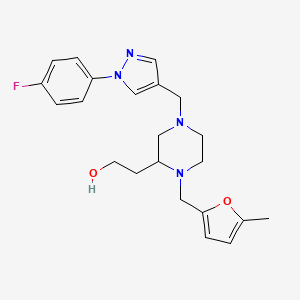 2-{4-{[1-(4-fluorophenyl)-1H-pyrazol-4-yl]methyl}-1-[(5-methyl-2-furyl)methyl]-2-piperazinyl}ethanol