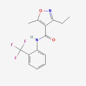 molecular formula C14H13F3N2O2 B4724069 3-ethyl-5-methyl-N-[2-(trifluoromethyl)phenyl]-4-isoxazolecarboxamide 