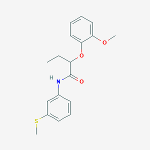 molecular formula C18H21NO3S B4724088 2-(2-methoxyphenoxy)-N-[3-(methylthio)phenyl]butanamide 