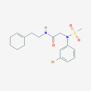 molecular formula C17H23BrN2O3S B4724093 N~2~-(3-bromophenyl)-N~1~-[2-(1-cyclohexen-1-yl)ethyl]-N~2~-(methylsulfonyl)glycinamide 