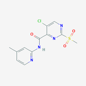 molecular formula C12H11ClN4O3S B4724097 5-chloro-N-(4-methyl-2-pyridinyl)-2-(methylsulfonyl)-4-pyrimidinecarboxamide 