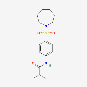 molecular formula C16H24N2O3S B4724109 N-[4-(1-azepanylsulfonyl)phenyl]-2-methylpropanamide 