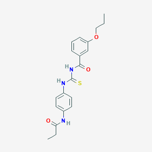 molecular formula C20H23N3O3S B4724143 N-({[4-(propionylamino)phenyl]amino}carbonothioyl)-3-propoxybenzamide 