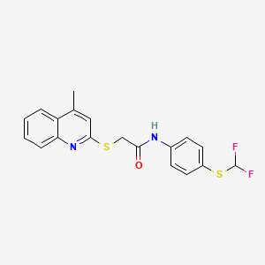 molecular formula C19H16F2N2OS2 B4724145 N-{4-[(difluoromethyl)thio]phenyl}-2-[(4-methyl-2-quinolinyl)thio]acetamide 