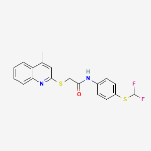 N-{4-[(difluoromethyl)thio]phenyl}-2-[(4-methyl-2-quinolinyl)thio]acetamide