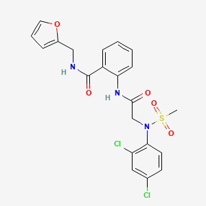 molecular formula C21H19Cl2N3O5S B4724148 2-{[N-(2,4-dichlorophenyl)-N-(methylsulfonyl)glycyl]amino}-N-(2-furylmethyl)benzamide 