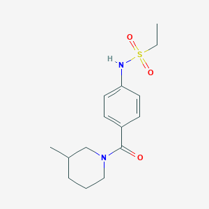 molecular formula C15H22N2O3S B4724159 N-{4-[(3-methyl-1-piperidinyl)carbonyl]phenyl}ethanesulfonamide 