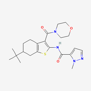 molecular formula C22H30N4O3S B4724160 N-[6-tert-butyl-3-(4-morpholinylcarbonyl)-4,5,6,7-tetrahydro-1-benzothien-2-yl]-1-methyl-1H-pyrazole-5-carboxamide 