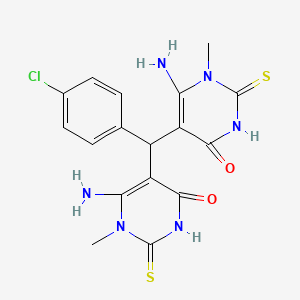 molecular formula C17H17ClN6O2S2 B4724167 5,5'-[(4-chlorophenyl)methylene]bis(6-amino-1-methyl-2-thioxo-2,3-dihydro-4(1H)-pyrimidinone) 
