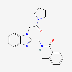 molecular formula C22H24N4O2 B4724172 2-methyl-N-({1-[2-oxo-2-(1-pyrrolidinyl)ethyl]-1H-benzimidazol-2-yl}methyl)benzamide 