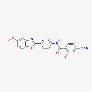 4-cyano-2-fluoro-N-[4-(5-methoxy-1,3-benzoxazol-2-yl)phenyl]benzamide