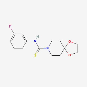 molecular formula C14H17FN2O2S B4724186 N-(3-fluorophenyl)-1,4-dioxa-8-azaspiro[4.5]decane-8-carbothioamide 
