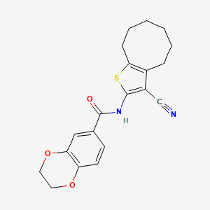 molecular formula C20H20N2O3S B4724196 N-(3-cyano-4,5,6,7,8,9-hexahydrocycloocta[b]thien-2-yl)-2,3-dihydro-1,4-benzodioxine-6-carboxamide 