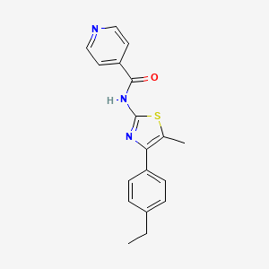 molecular formula C18H17N3OS B4724215 N-[4-(4-ethylphenyl)-5-methyl-1,3-thiazol-2-yl]isonicotinamide 