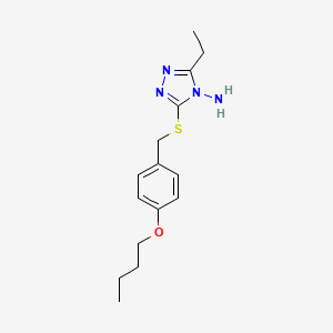 molecular formula C15H22N4OS B4724222 3-[(4-butoxybenzyl)thio]-5-ethyl-4H-1,2,4-triazol-4-amine 