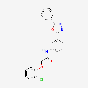 molecular formula C22H16ClN3O3 B4724236 2-(2-chlorophenoxy)-N-[3-(5-phenyl-1,3,4-oxadiazol-2-yl)phenyl]acetamide 