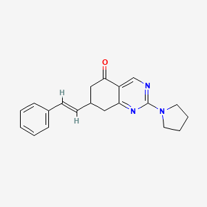 molecular formula C20H21N3O B4724282 7-(2-phenylvinyl)-2-(1-pyrrolidinyl)-7,8-dihydro-5(6H)-quinazolinone 